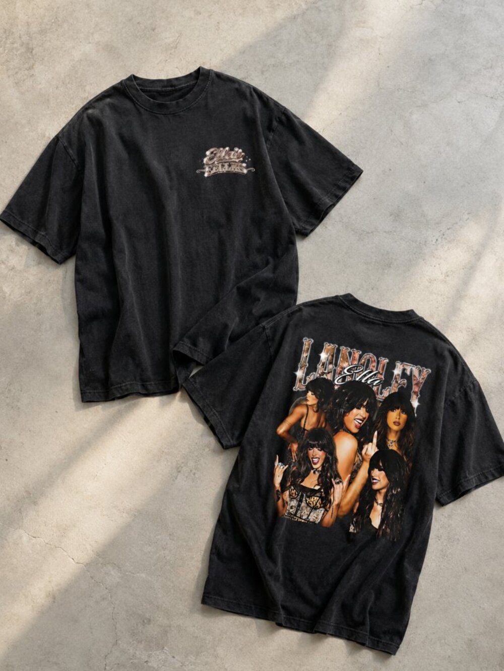 Ella Langley Front and Back Print Shirt, Ellas Fellas Logo, 90s Rap Tee
